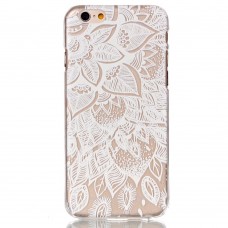 iPhone 6 6s Plus 5.5 - Carved Floral Pattern Matte PC Hard Protective Cover Case - White